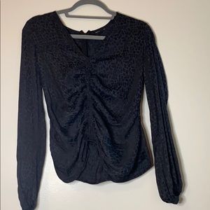 women’s XS blouse Guess Los Angeles black leopard